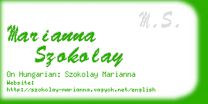 marianna szokolay business card